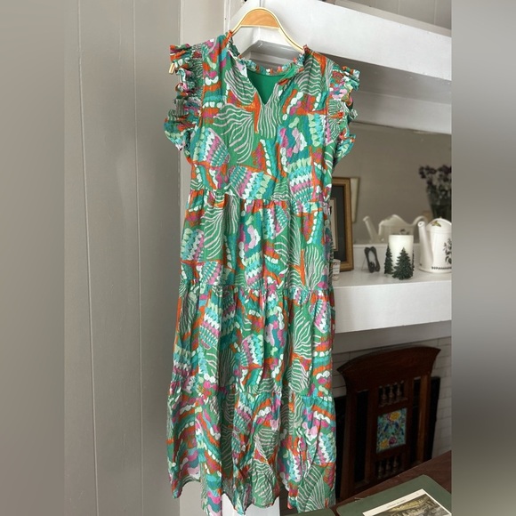 Green Pattern Dress - Picture 7 of 8